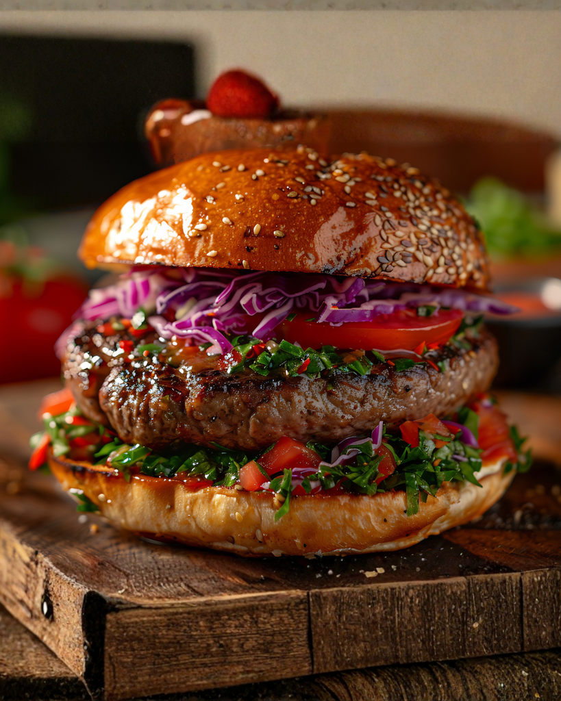 Burger de boeuf au soujok | Les Filles Fattoush